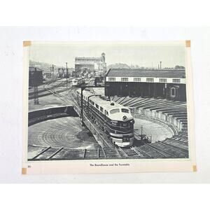 Vintage 1940s Railroad Roundhouse & Turntable 11x8.5 Photo Print #6